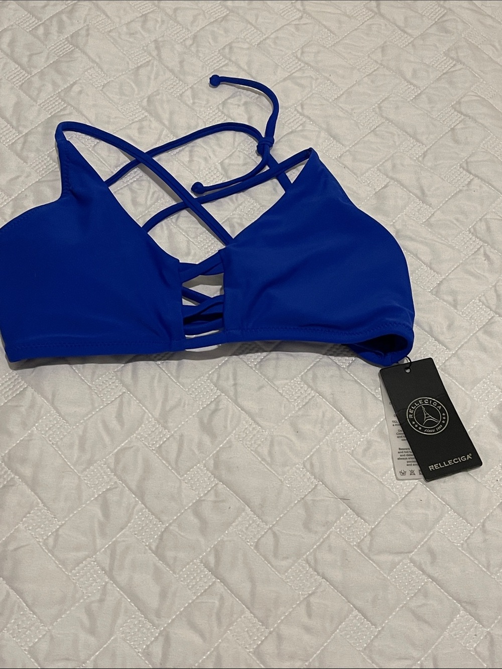 RELLECIGA Strappy Cobalt Blue Bikini Top